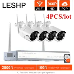 LESHP Беспроводной безопасности Камера Системы 4CH 960p видео Регистраторы NVR 4x1,3 Мп Открытый Wi-Fi сети IP Камера s с жесткий диск на 1 ТБ