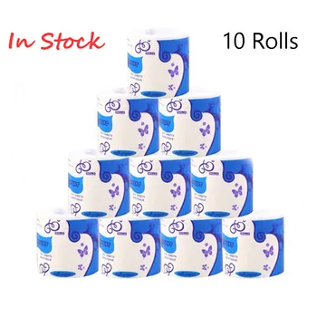 

10 Rolls Hollow Replacement Roll Paper Toilet Paper Table Kitchen Pape Tissue Paper Toilet Roll In Stock