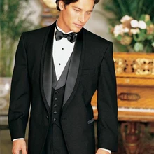 Мужской костюм из 3 предметов, свадебные смокинги для жениха, смокинги для жениха, приталенный мужской блейзер для выпускного вечера(пиджак+ брюки+ галстук+ жилет