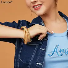 Lacteo Cuba Punk 3 Многослойный полый круглый браслет ювелирные изделия для женщин хип-хоп Золотой металлический Шарм-браслет