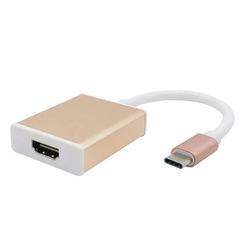 USB 3,1 Тип с разъемами типа C и HDMI конвертер Поддержка 1080p для Macbook Chromebook Тип-C HDMI - Цвет: Золотой