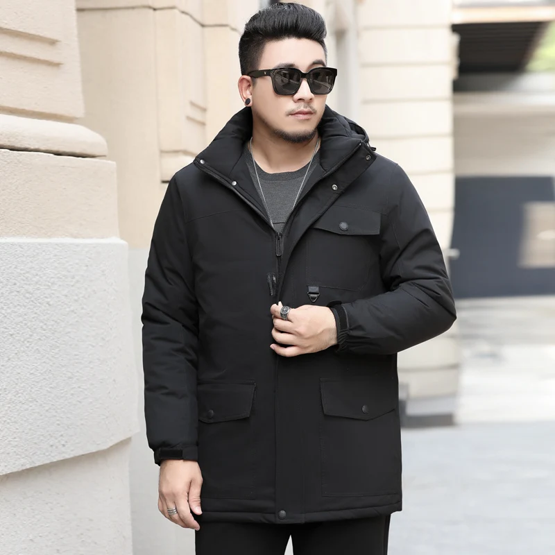plus size New Men Winter Jacket Coat Fashion Quality Cotton Padded Windproof Thick Warm Soft Brand Clothing Hooded Male Parkas