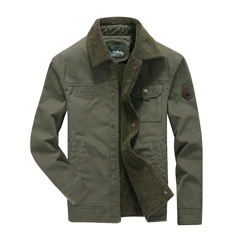 

New Winter Warm Cotton Jacket Imitation Lamb Wool Plus Velvet Thick Business Casual Cotton Coats Clothing Jackets for Men