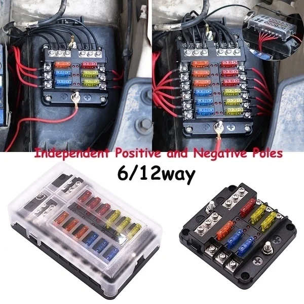 12 Ways/6 Ways Fuse Box with Independent Positive and Negative Poles