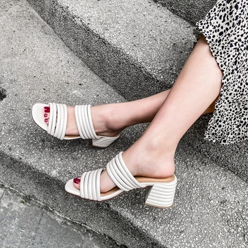 

Lapolaka On Sale Fashion Skin Square Heels Brand Design Summer Sandal Slipperswoman Shoes Women