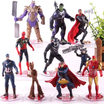 

Endgame Iron Man Thanos Doctor Strange Thor Captian America Spiderman Tree Man Rocket Marvel PVC Action Figure Toys 10pcs/set