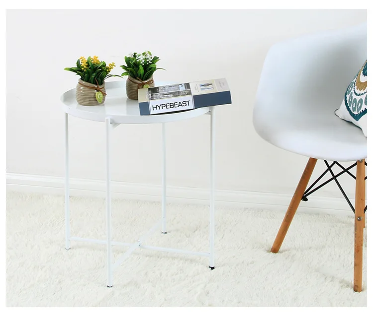 Кровать в скандинавском стиле, маленький чайный столик, раскладной столик для дивана, мебель для гостиной, журнальный столик