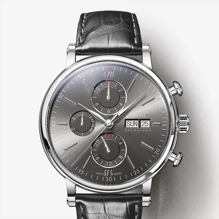 Швейцарские LOBINNI мужские часы люксовый бренд Perpetual Calender Авто Механические Мужские часы Сапфировая кожа relogio L13019-6 - Цвет: Item 2