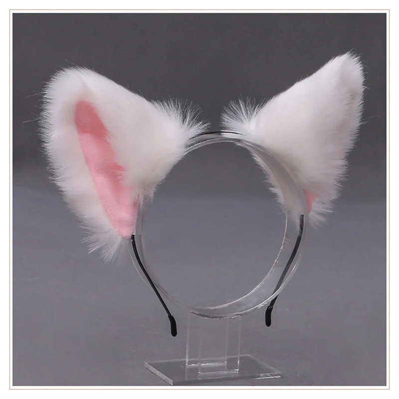 Cosplay Cute Cat Fox Fur Ear Hair Hoops Night Party Anime Lolita Hairband Fur Headbands Clip Girl Hair Accessories Ear Hair Band wonder woman costume Cosplay Costumes