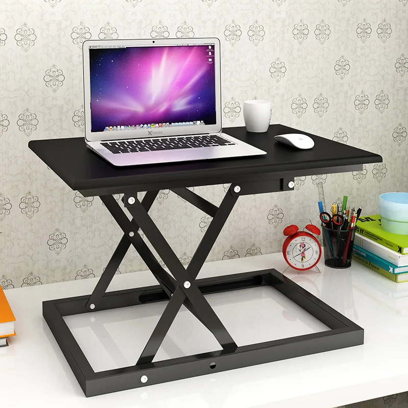 

Adjustable Height Standing Desk Converter Folding Lifting Laptop Riser Dual Monitor Workstation Notebook Table for Home Office