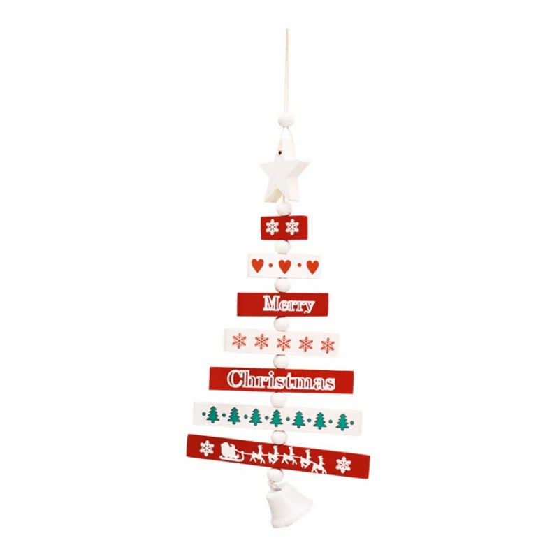 

Wooden Christmas Wind Chime Pendants Drop Ornament Merry Christmas Hanging Charms Holiday Party Decor Gift 2020 New Year Kids