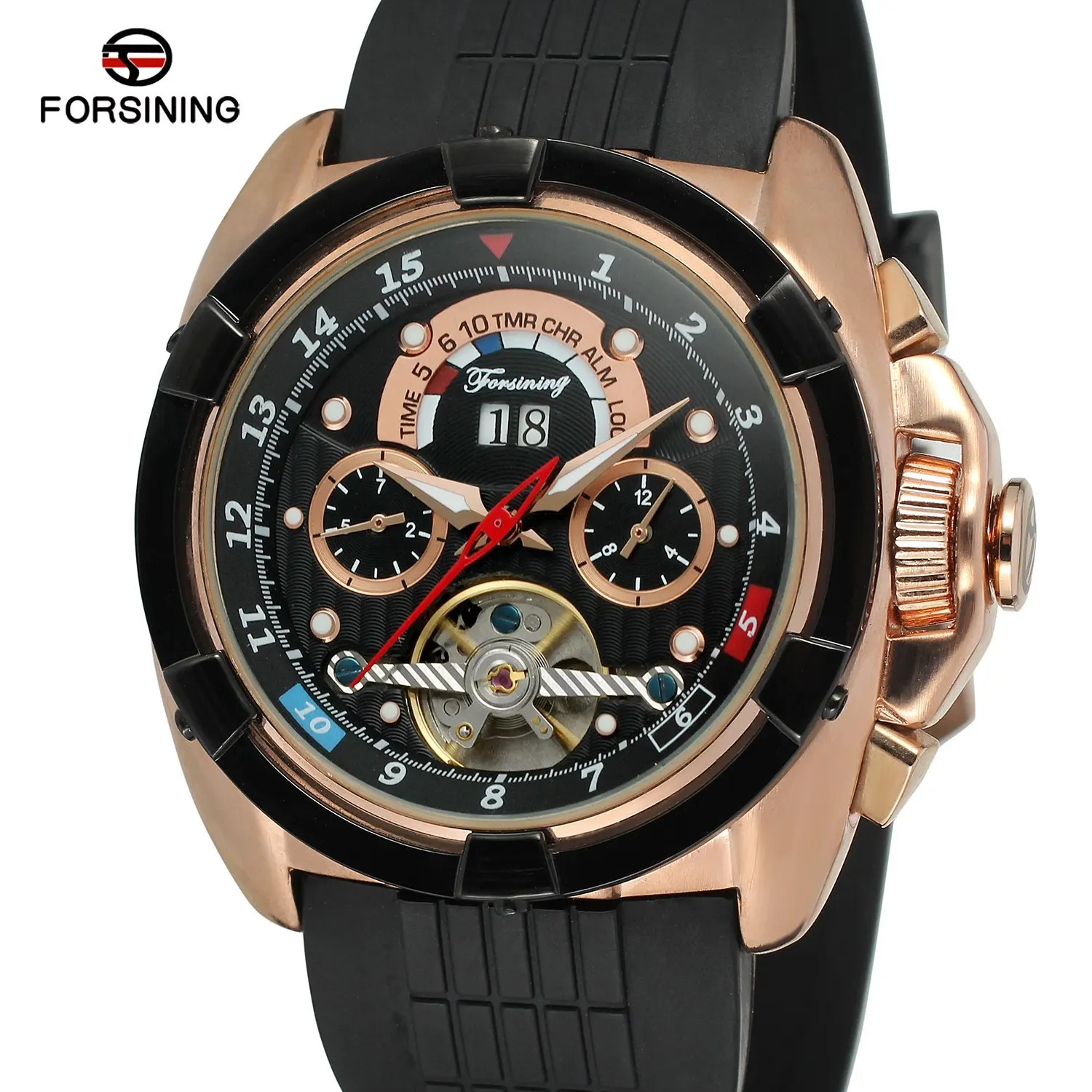 

Forsining Top Grade Flywheel Multi-functional Fully Automatic Analog Watch MEN'S Table Adhesive Tape