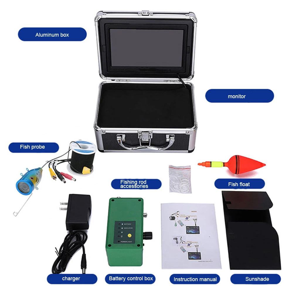 

AOTU 15/30/50m 9"in HD 1000TVL Fish Finder Camera Underwater White LEDs IR Lamp Fish Fishing Video Camera IP68