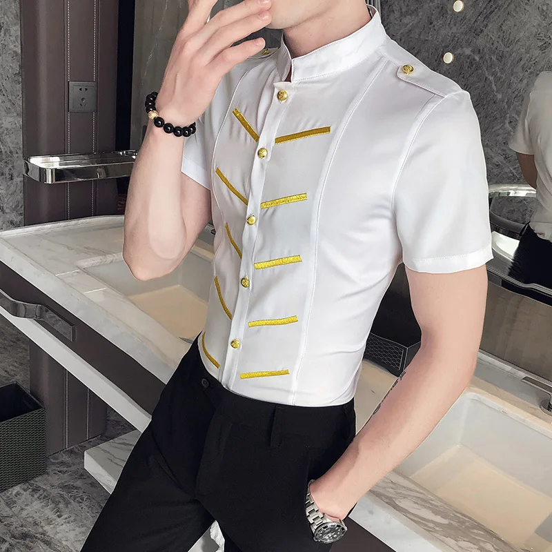 Повседневное Slim Fit рубашки для мальчиков летняя Camisa социальная Masculina короткий