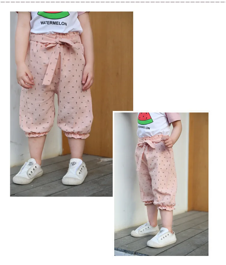 Girls Anti Mosquito Pants Summer New Style CHILDREN'S Garment Baby Lantern Pants Cotton Linen Capri Pants