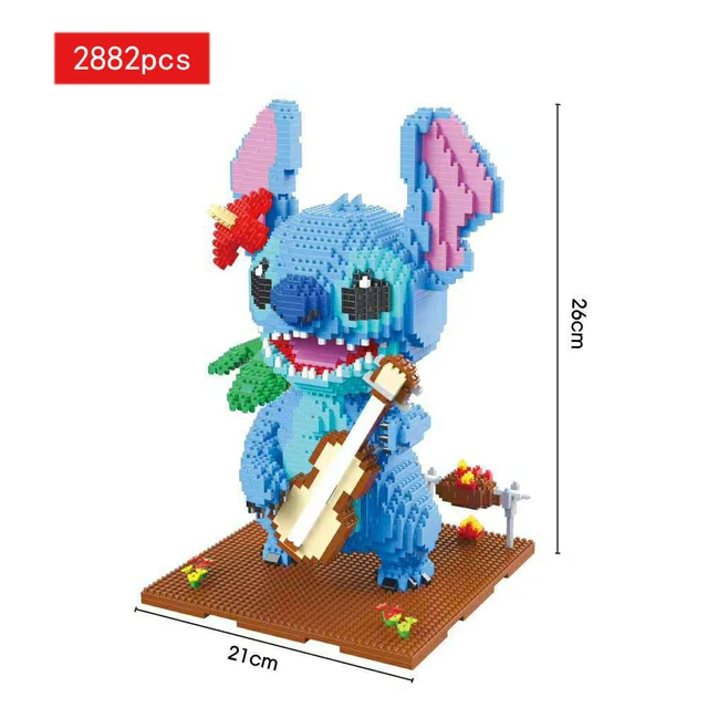 Disney Toys Guitar Stitch Diamond Building Blocks Diy 3d Assembly Figure Model Children Kid New Year Gift Decorative Articles Blocks Aliexpress