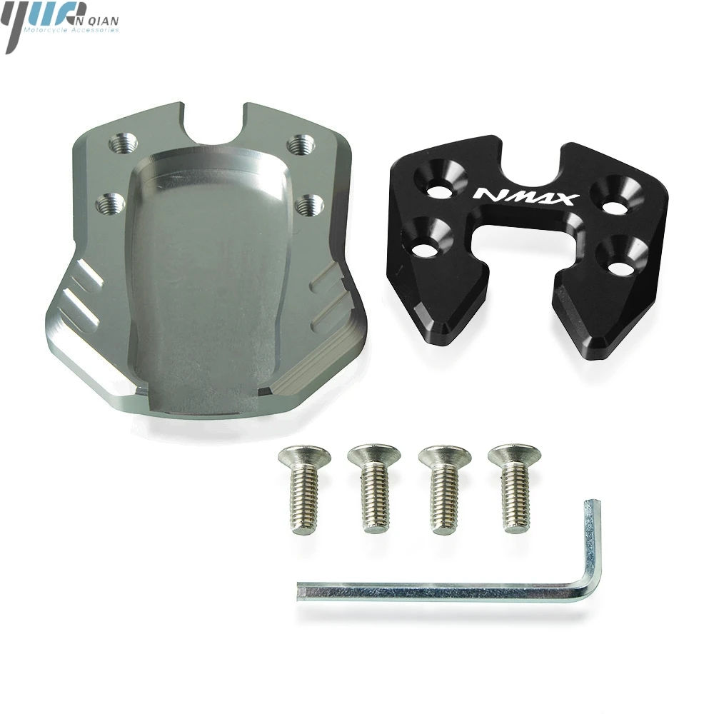 gray-black-NMAX Для YAMAHA N-MAX NMAX 155 125 мотоциклетная боковая подставка с подставкой, увеличивающая удлинитель, мотоциклетная боковая подставка, накладка NMAX125 155 - Цвет: gray-black-NMAX