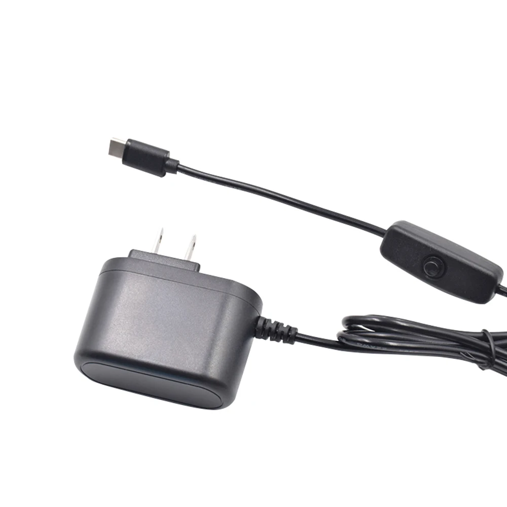 CLAITE US/EU Plug 5V 3A Type-C Power Charger Adapter With Switch Button For Raspberry Pi 4B support wholesale