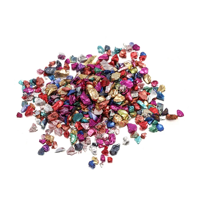 20/50g Glass Metal Crushed Stone Filler DIY Table Decoration Cake Fruit Coaster Filling Decorative Crystal For Epoxy Resin Mold Mix color