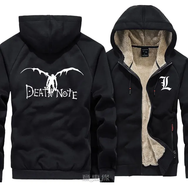 Fancy Dress Death Note Glow In The Dark Sweater Thickened Fleece Jacket Winter Warm Jacket Unisex Fancy Dress