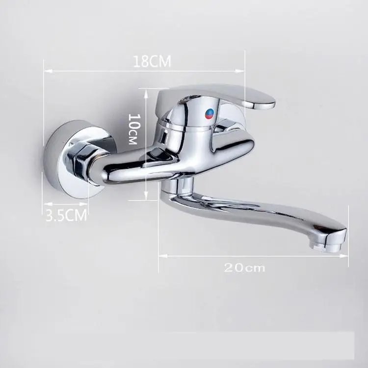 silver Кран для холодной и горячей воды, смеситель для кухонной раковины, кран для кухни Torneira Cozinha с одной ручкой, настенный кран для раковины - Цвет: silver