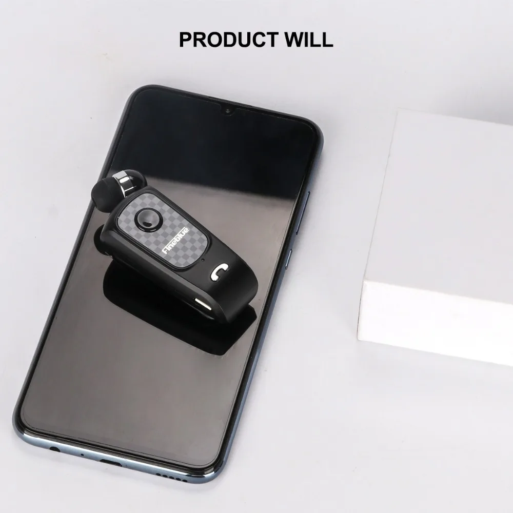 Fineblue F PLUS мини беспроводной клип на Bluetooth V4.0 гарнитура головной телефон Hands-free с микрофоном Вибрация оповещения карбоновый дизайн