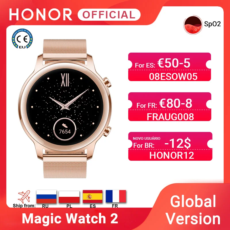 Global Version Honor Magic Watch 2 Watch Magic 2 Smart Watch Women 42mm Blood Oxygen Phone Call Heart Rate Track For Android ios