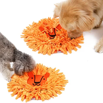

Lion Head Shaped Sniffing Dog Toy Pet Felt Cloth Surprise Hidden Food Anti Chokin Snuffle Slow Eating Bowl Mat Dog Supplies