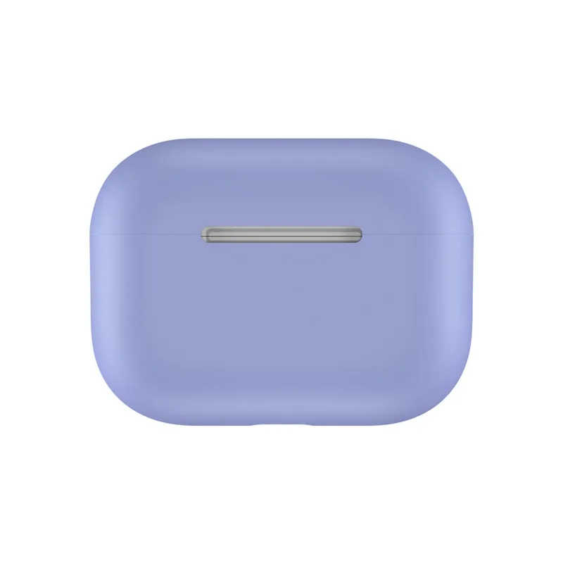 Ультратонкий Мягкий силиконовый чехол для Apple Airpods Pro, Модный милый однотонный чехол для наушников с Bluetooth для Air pods Pro Capa - Цвет: Light Pruple