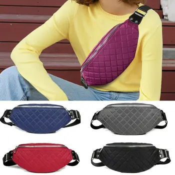 

2019 Newest Hot Women Solid Plaid Waist Bag Fanny Pack Bum Bag Travel Phone Key Purse Waist Bag Simple Fashion Chest Bag
