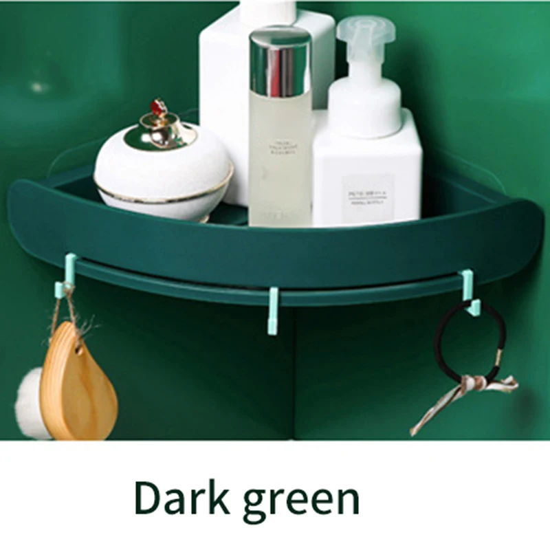 Угловая полка для ванной шампунь мыло треугольная стойка органайзер для косметики настенный держатель полки в ванной полки - Цвет: Зеленый