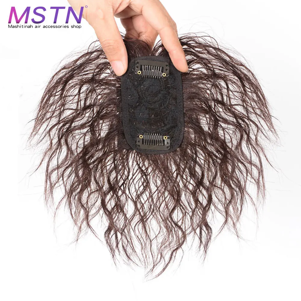 

MSTN Fashion female short curly hair top wig closed corn hot hair top replacement patch wig female can cover white hair