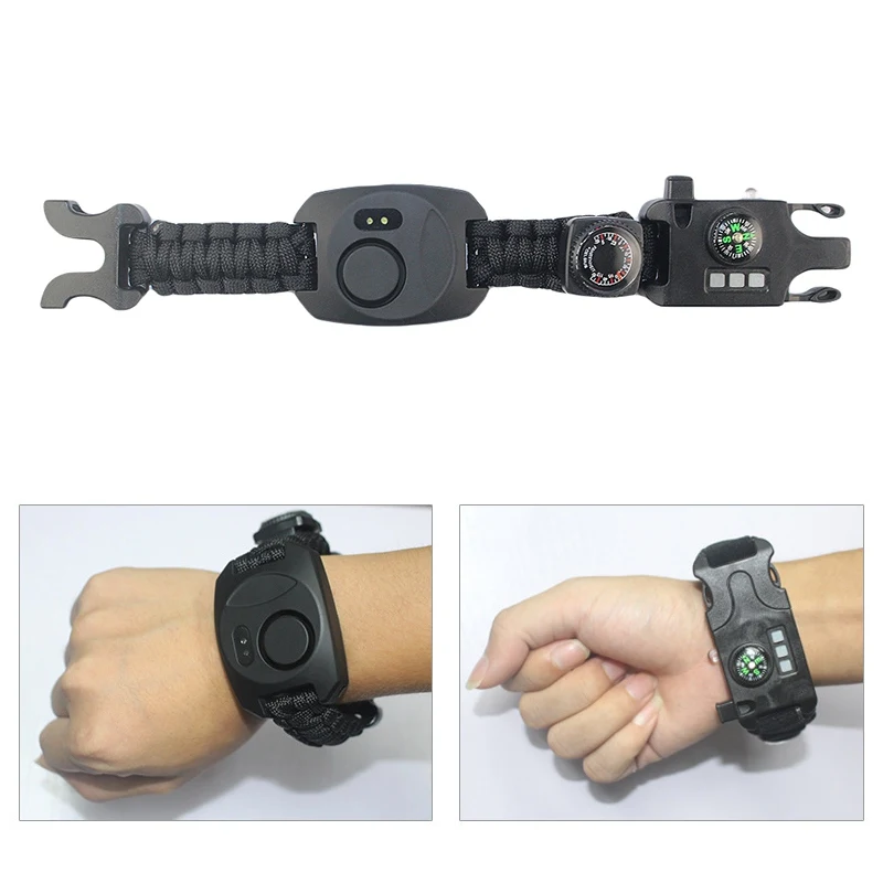 

SOS Multifunctional Whistle Watch Alarm Braided Compass Alarm Survival Bracelet Wristband Outdoor Tools HY01