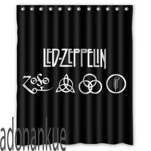 Led Zeppelin Band пользовательские занавески для душа - Цвет: photo color