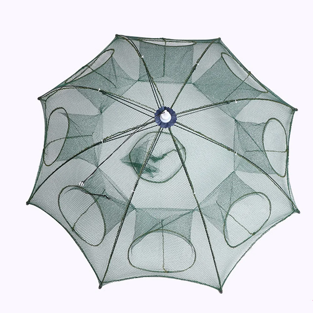 Portable Automatic Folding Umbrella Type fishing traps crayfish catcher fishing landing net fishing net crab traps Fishing Net Shrimp Cage Crab Fish Trap Cast Net 4 6 8 10 16 20 28 Holes Pesca Gear Tool