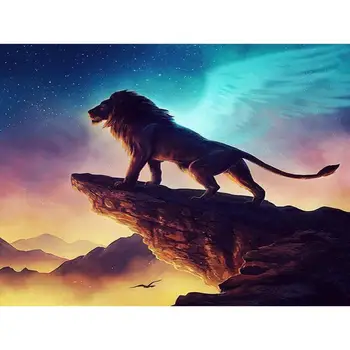 

DIY 5D Diamond Painting by Number Kits Lion Painting Crystal Diamond Embroidery Paintings for Adults Embroidery Arts Home Decor