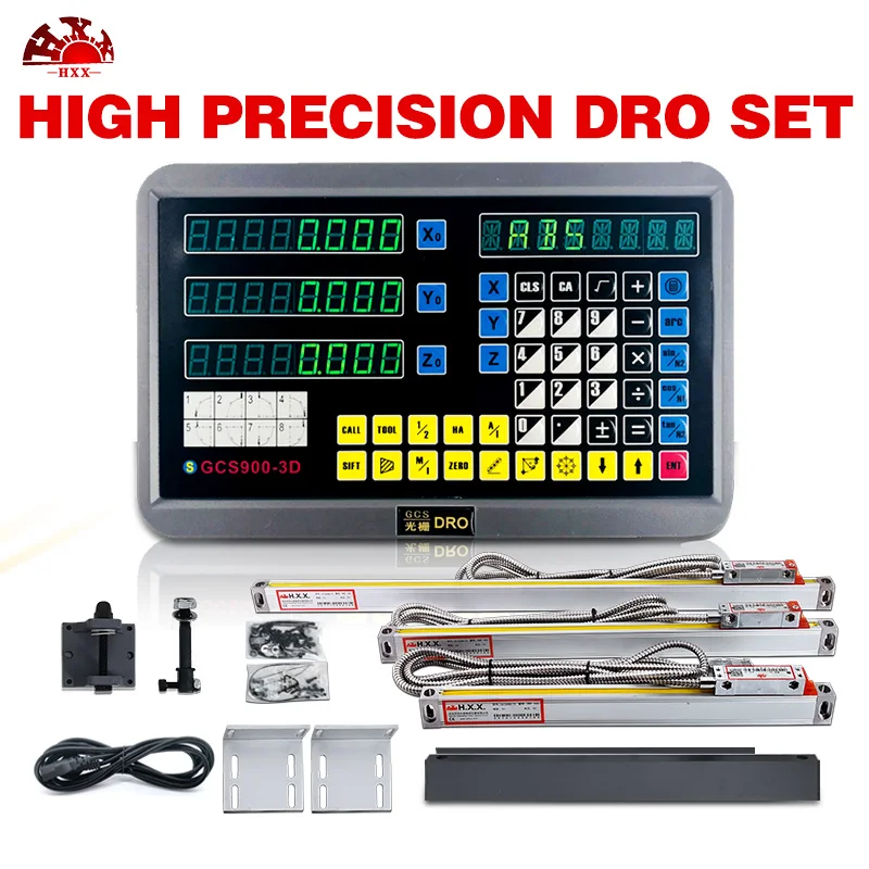 

HXX 3 Axis For Lathe Set Digital Exact Measurement Electronic Level Tools Readout DRO Linear Scale Milling Drill Cutting Machine