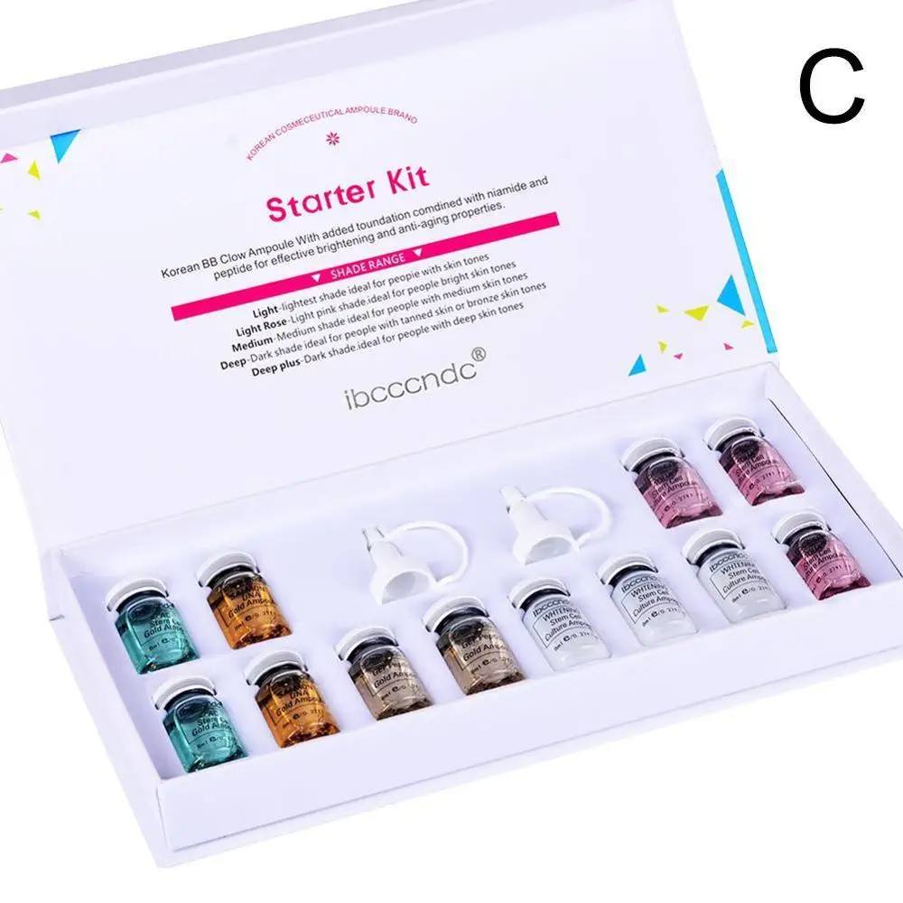 C 12 шт./компл. 8 мл мезо белый осветление Сыворотки с флакон-капельница крем для кожи естественного оттенка консилер кожи Отбеливание тонального крема - Цвет: C