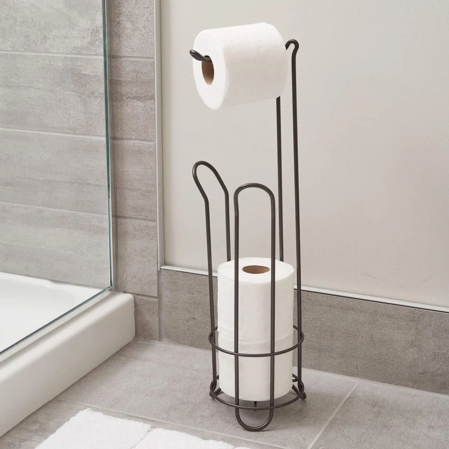 

Iron Large Stand Toilet Paper Holder Tissue Roll Rack Bathroom Storage Container Bath Accessories Kitchen Organizer B
