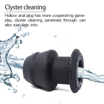 Hollow Anal Expander Huge Dildo Butt Plug Vaginal Speculum Male Treatment Massager Cleaning Enema Gay Anal Sex Toy With Stopper 2