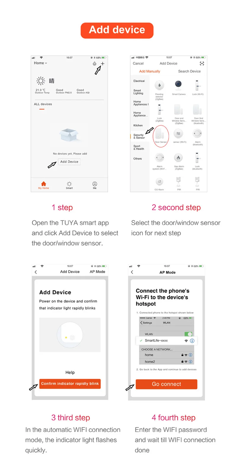 Sgooway Tuya умный WiFi датчик для двери открытые/Закрытые детекторы Совместимость с Alexa Google Home IFTTT Tuya APP