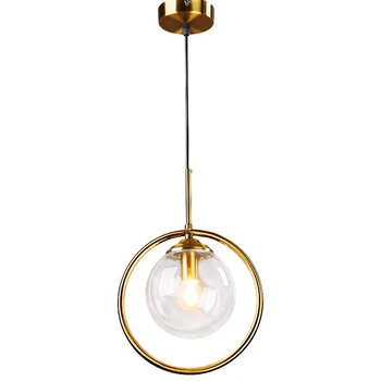 

Nordic Iron Lamps Modern Bedroom Bedside Pendant Magic Bean Bar Restaurant Lamp Light Luxury Single Head Glass Small Pendant