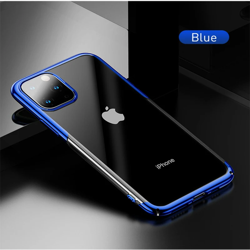 Baseus Роскошный чехол для телефона с покрытием для iPhone 11 Pro Max 11Pro Чехол Жесткий PC задняя крышка для iPhone11 защитный чехол Coque Fundas - Цвет: Blue