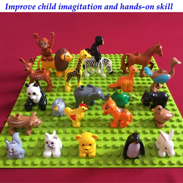 20pcs best gifts kids toys building blocks animal zoo baby & toddler toy  compatible with animals