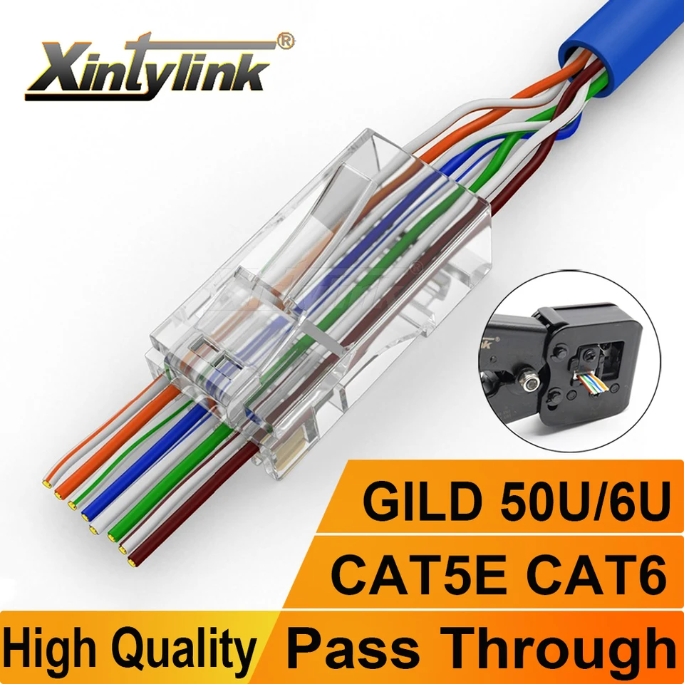 Connettori RJ45 Cat 6 STP - Confezione Da 50 Pezzi Per Cavi Di Rete, Compatibili Con Cat 5/5e - Foto 5