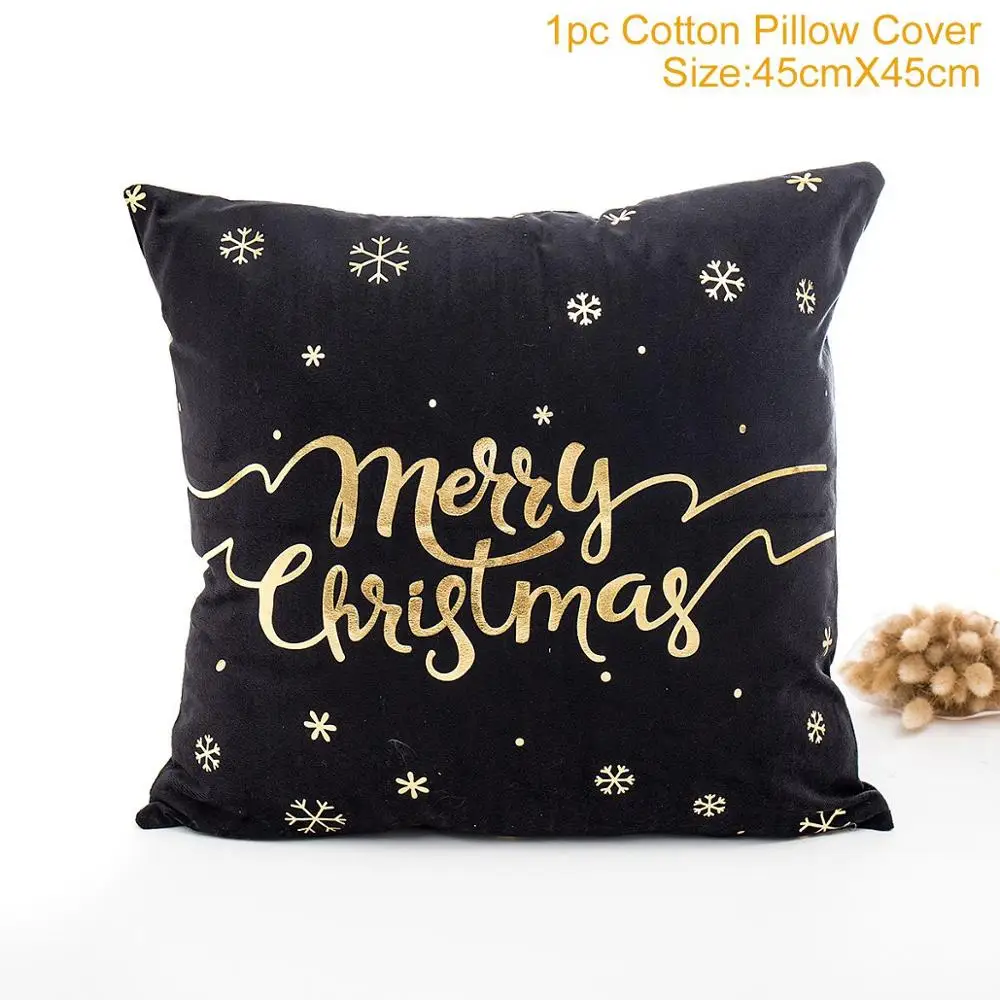 45x45cm Cotton Linen Happy New Year Cover Cushion Pillow Case Merry Christmas Decor for Home Decor Navidad Xmas Gift - Цвет: 21