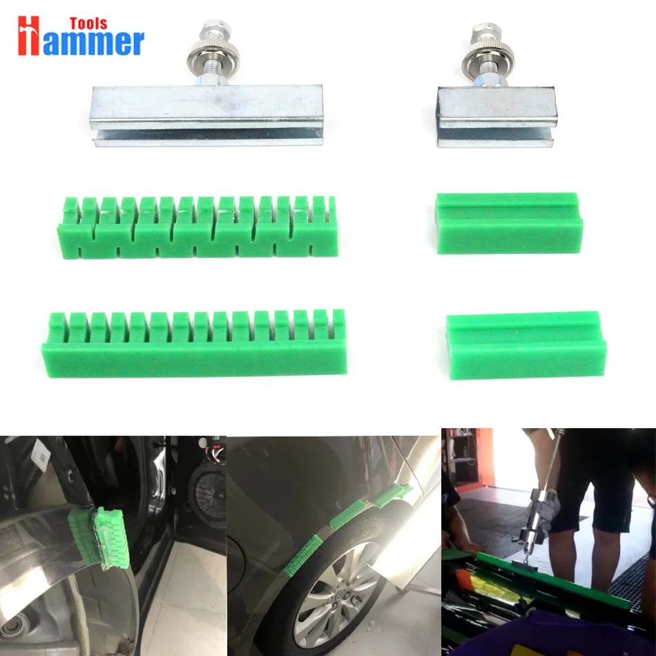 

Hole-Hurt the Paint SAG Repair Green Pull Row Six Pieces Set White Steel Car SAG Repair Combined Tool