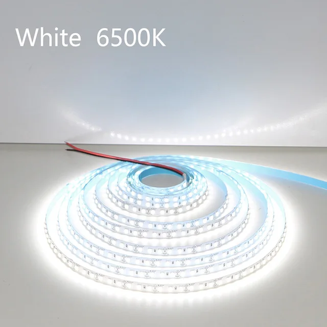 5M 600LEDs LED Strip 2835 DC12V 24V 120LEDs/m Home Lamp Strip Red Ice Blue Green Yellow Pink Flexible And Cuttable Soft Lamp Bar 6500K