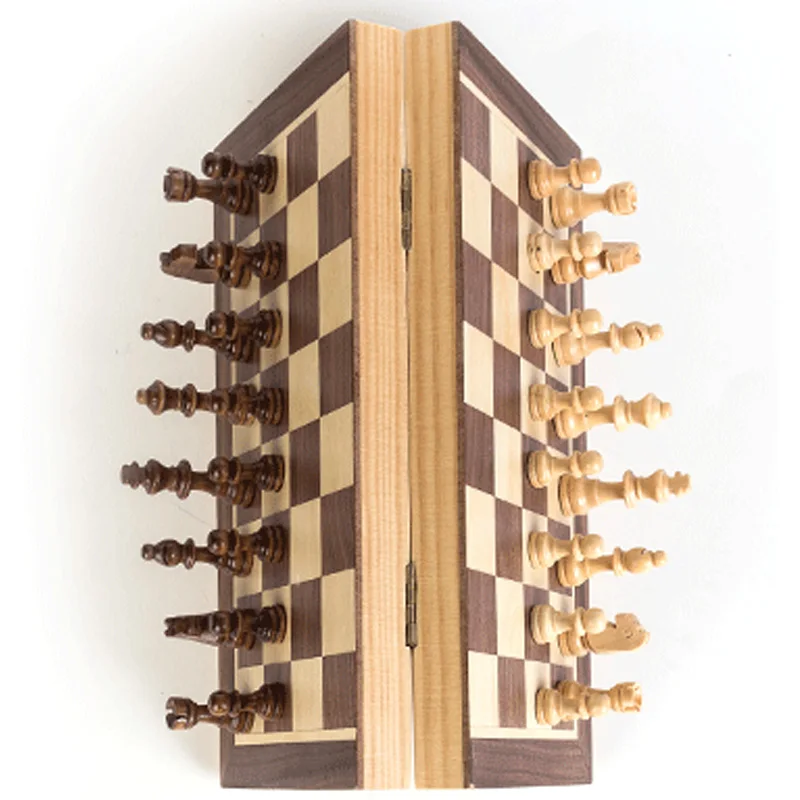 Шахматы деревянные шахматной доски из цельного дерева части складной шахматная доска High-End головоломки игры в шахматы