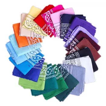 

55cm*55cm Oudoor Bandana Square Scarf Black Red Paisley Headband Printed For Men Women Girl Boy